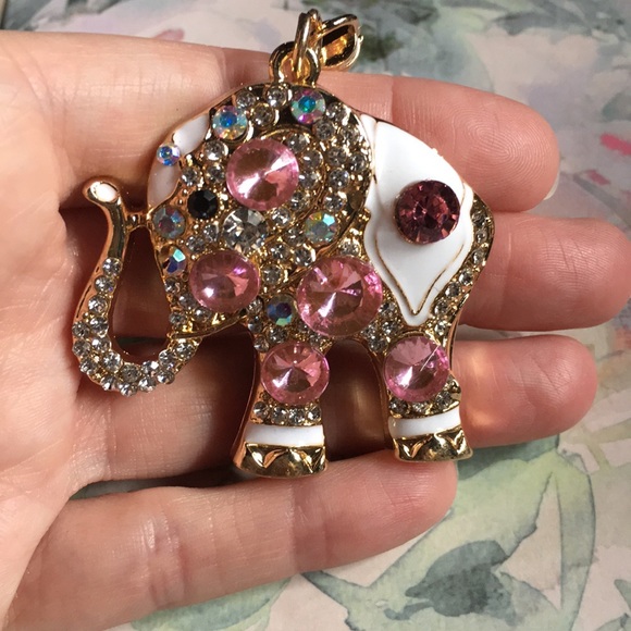 New! Jeweled Elephant Keychain - Picture 7 of 9